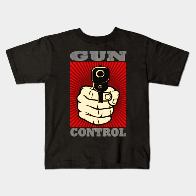 Gun Control Kids T-Shirt by vestiart